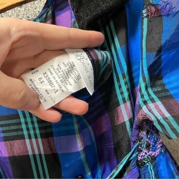 Vintage Bonnie Jean Smocked Velvet Collar Kids Dress - Picture 6 of 9